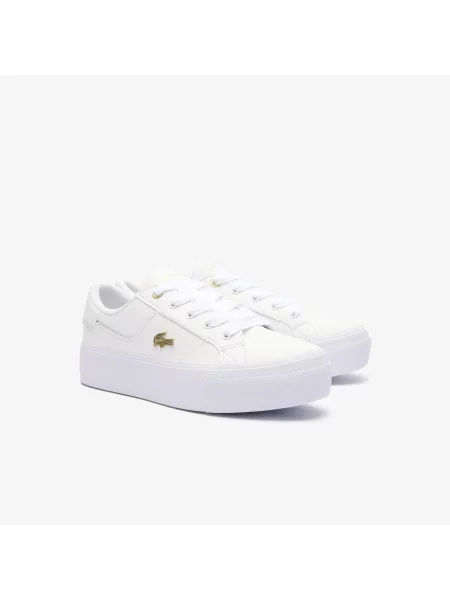 Lacoste Skórzane Trampki Na Platformie Ziane białe