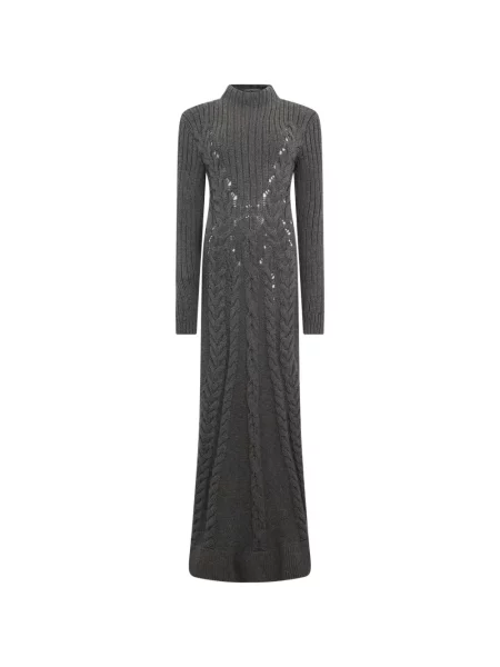 Rochie maxi Alberta Ferretti tricotate gri