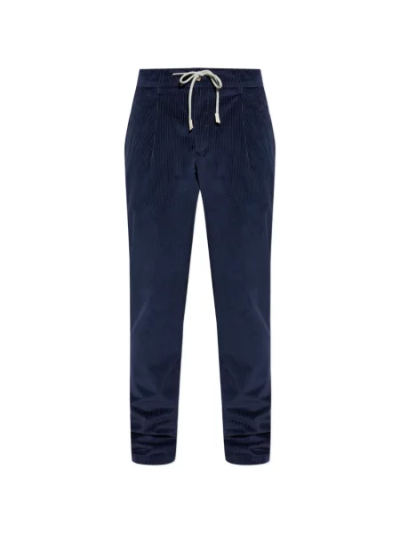 Pantaloni Eleventy de catifea cord albastru