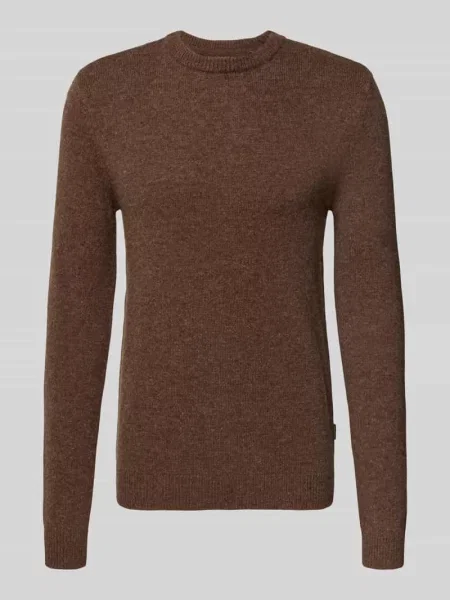Sweter z dzianiny z prążkowanymi wykończeniami model ‘BRANKO’ Blend