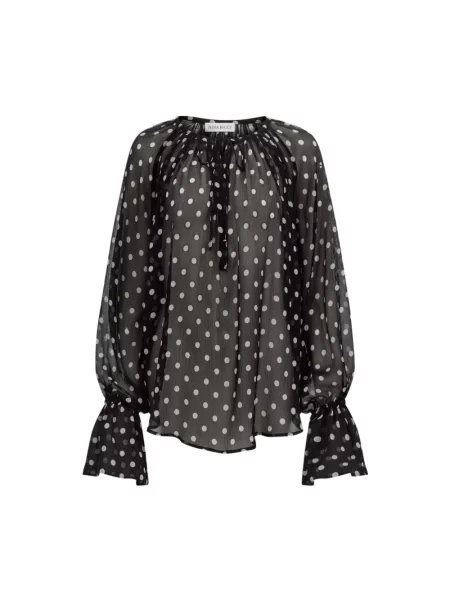 Bluzka Nina Ricci w grochy czarna