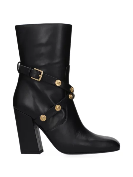Cizme scurte Versace din piele negru