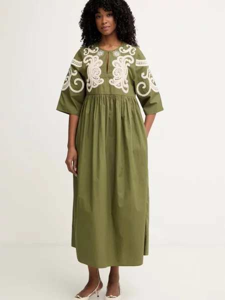 Weekend Max Mara rochie maxi din TILDE verde