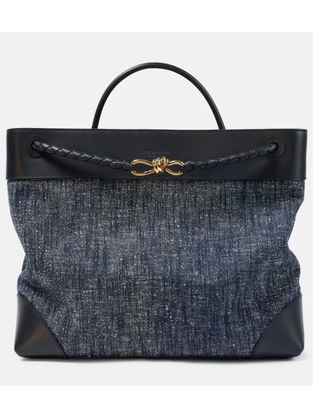 Geantă Bottega Veneta Handle albastru
