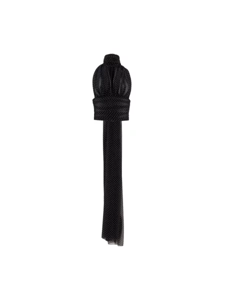 Top Dolce And Gabbana szyfonowy w grochy czarny