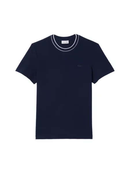 T-shirt o kroju regular fit z mieszanki bawełny Lacoste niebieska