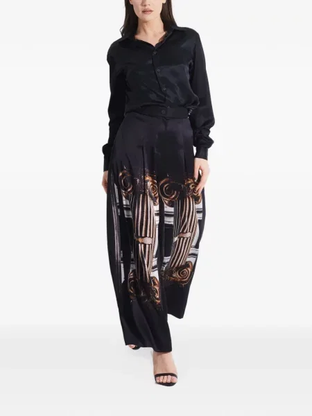 Pantaloni Tessitura cu imagine negru