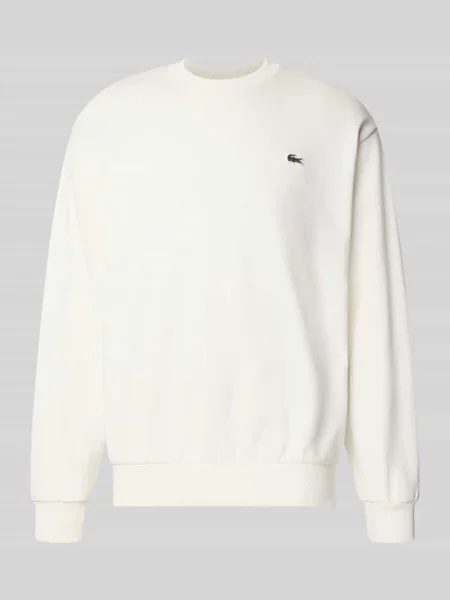 Bluza o kroju regular fit z mieszanki bawełny Lacoste biała