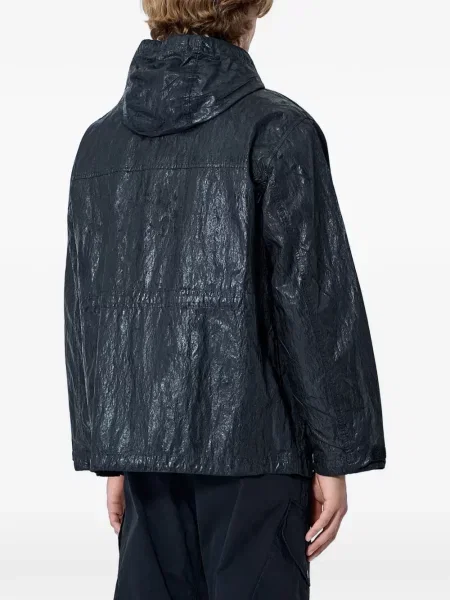Geacă Stone Island cu glugă cu strasuri negru