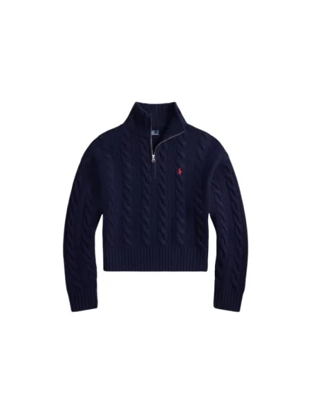 Sweter z golfem Polo Ralph Lauren wełniany do golfa brązowy