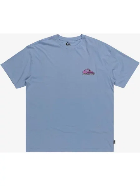 Koszulka Quiksilver Take Us Back Oversize o krótkim rękawie w kolorze niebiesko-szaro-różowym. XL niebieska