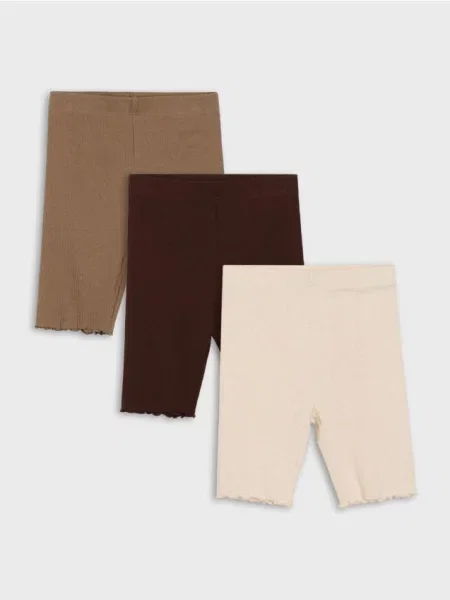 Sinsay cyklistické šortky s ozdobnými volány 3 pack vícebarevná