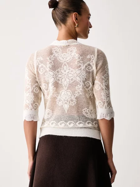 Twinset sweter z dodatkiem wełny beżowy