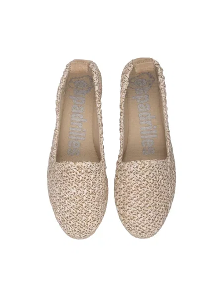 Espadryle Espadrilles skórzane beżowe