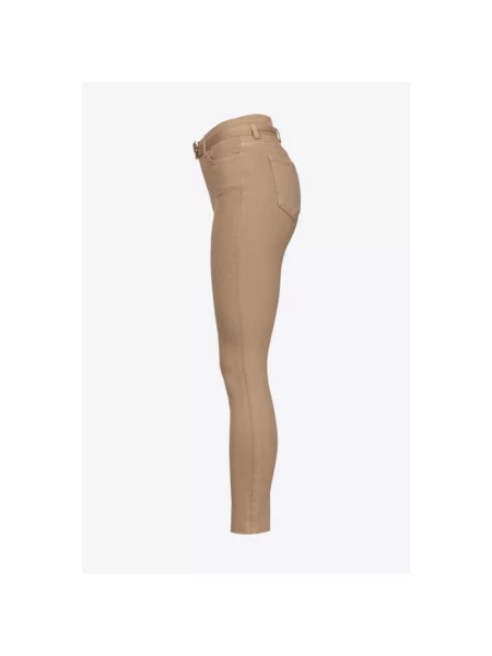 Skinny jeansy skinny Pinko beżowe