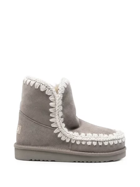 Botine Mou din piele de oaie gri