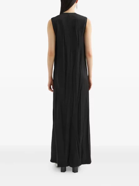 Rochie maxi Jil Sander din satin de costum negru
