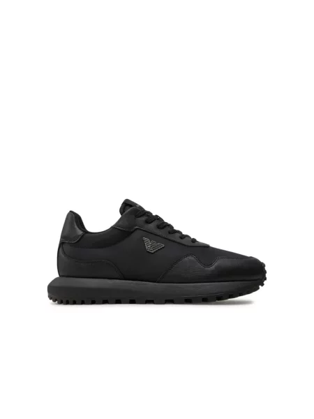 Sneakersy Emporio Armani skórzane czarne