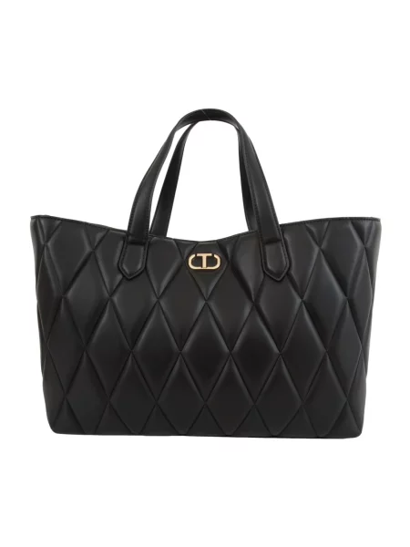 Shopperka Twinset skórzana czarna