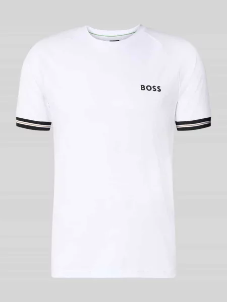 T-shirt o kroju regular fit z nadrukiem z logo model TOC SERVE 2' Boss Green biała