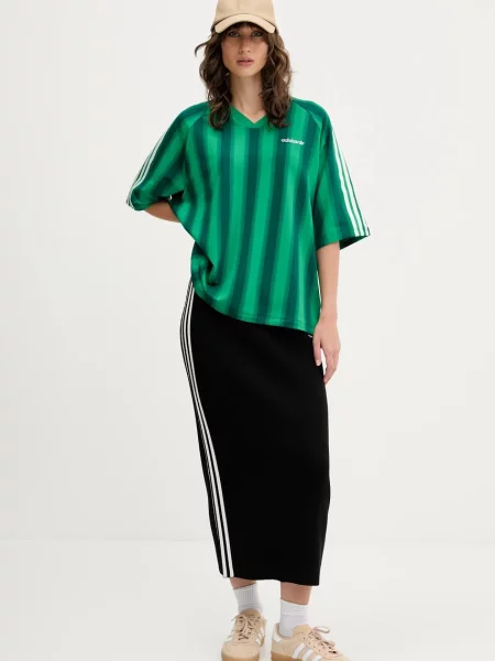 Миди юбка-карандаш Adidas Originals в полоску черная