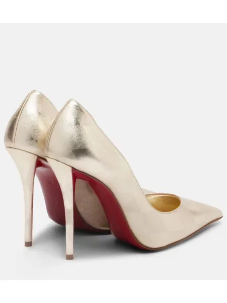 Pantofi cu toc Christian Louboutin din piele auriu
