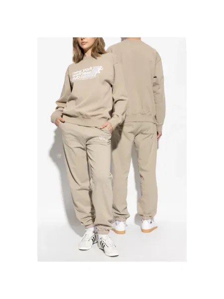 Sporty & Rich bluza Usa Wellness Club wzorzysta beżowy