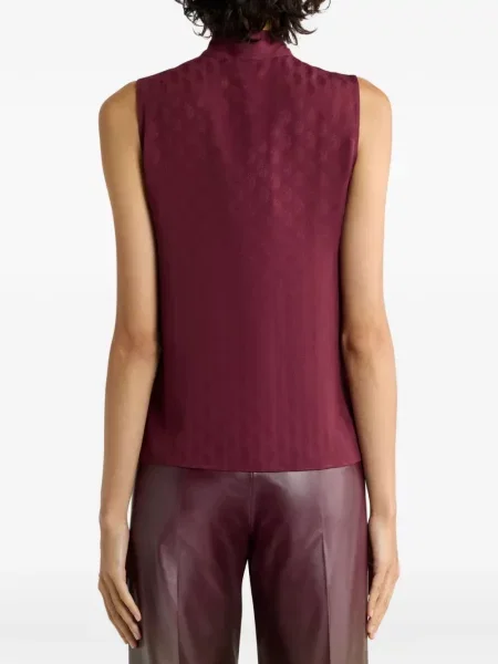 Top Etro de mătase cu model paisley roșu