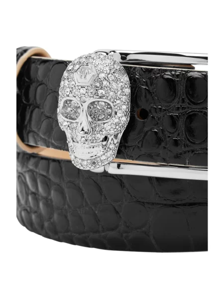 Pasek Philipp Plein skórzany czarny