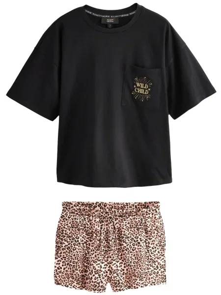 Rockett St George Kratke hlače za spanje brokat / zlata / črna bela