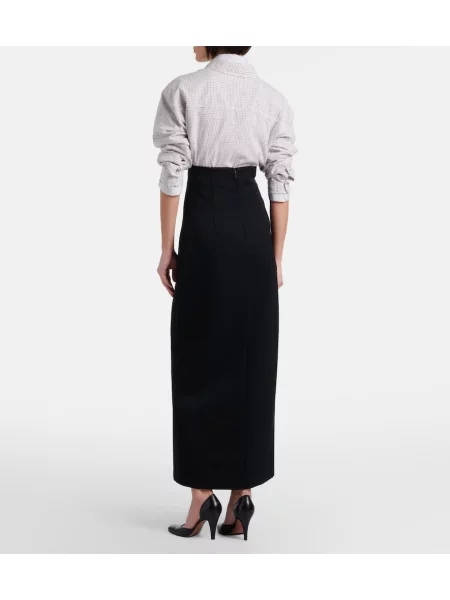 Fusta maxi The Row de lână negru