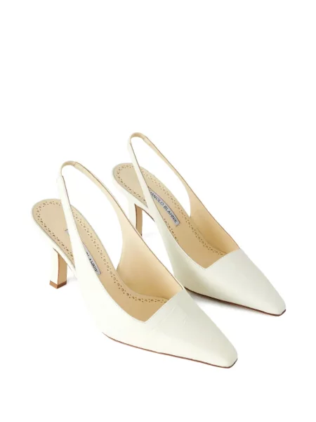 Pantofi cu toc Manolo Blahnik alb