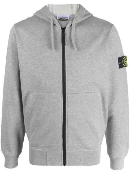 Stahovací šňůrka mikina s kapucí Stone Island s kamínky šedá