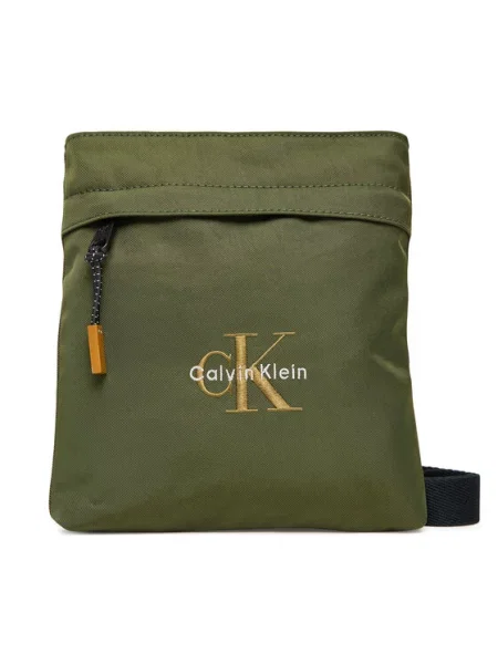 Calvin Klein Crossover torbica Bold Flatpack Crna zelena