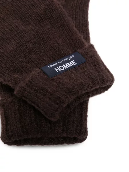 Rukavice Comme Des Garçons Homme s autogramem hnědé