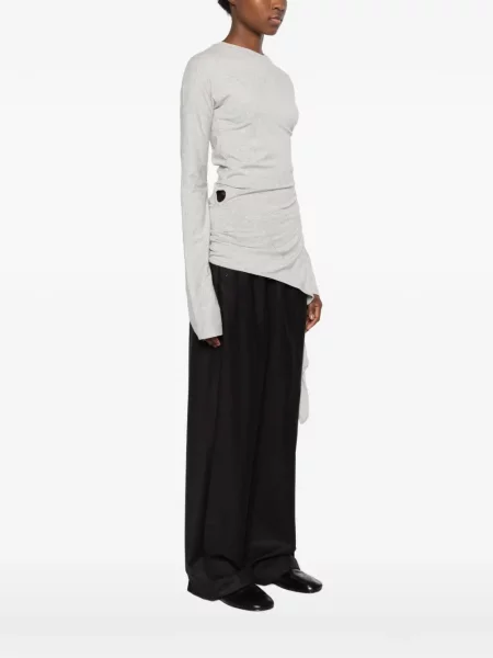 Lung tricou Low Classic drapate clasic gri