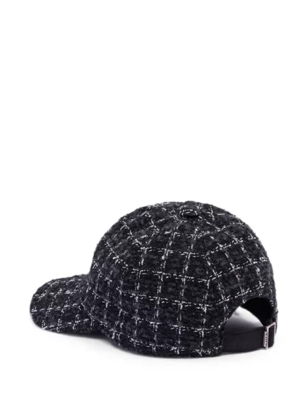 Șapcă Msgm cu broderie din tweed negru