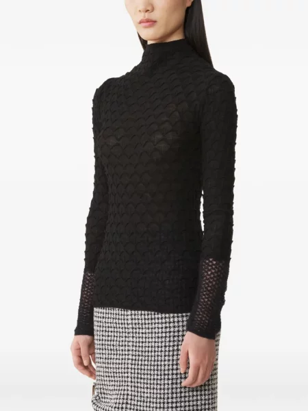 Top Lanvin de lână negru