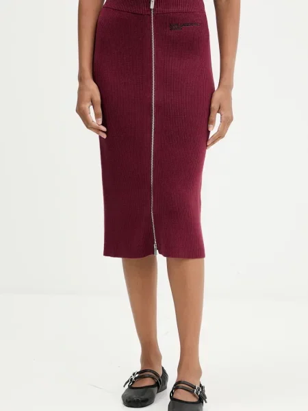 Karl Lagerfeld Jeans fustă midi creion bordo