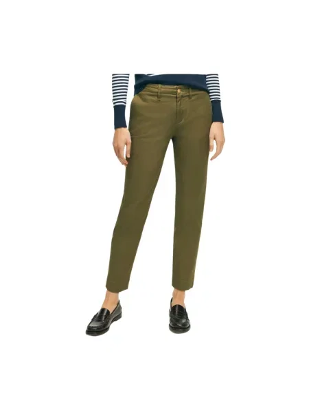 Сhinosy Brooks Brothers ze stretchu zielone