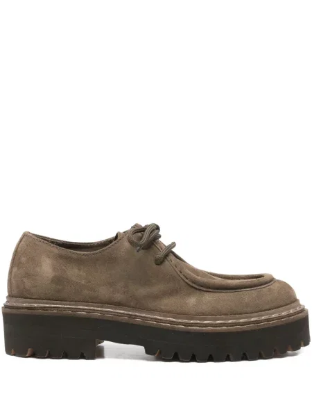 Pantofi loafer Officine Creative cu șireturi din dantelă verde