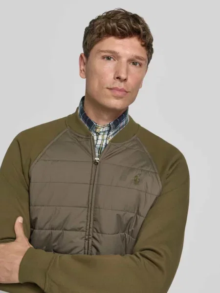 Kardigan rozpinany o kroju regular fit z mieszanki bawełny Polo Ralph Lauren oliwkowy