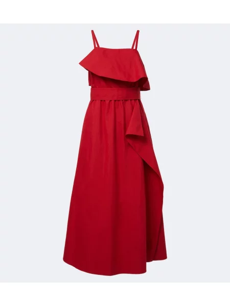 Rochie midi Proenza Schouler cu volane roșu
