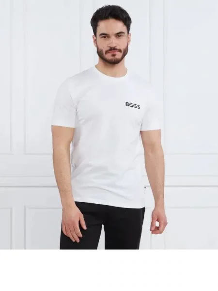 BOSS BLACK Tricou Tiburt alb
