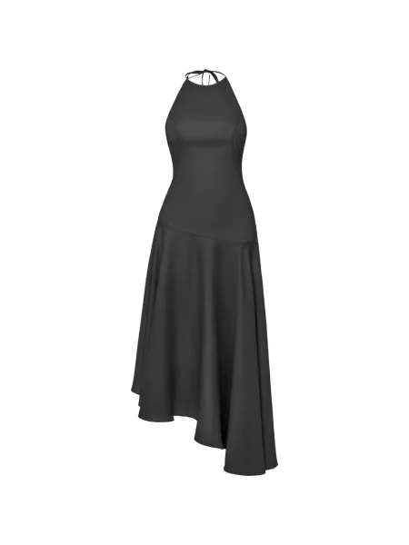 Rochie Anouki asimetrică cu gât halter negru