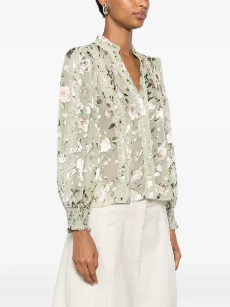 Bluză Alice + Olivia cu model floral cu imagine verde