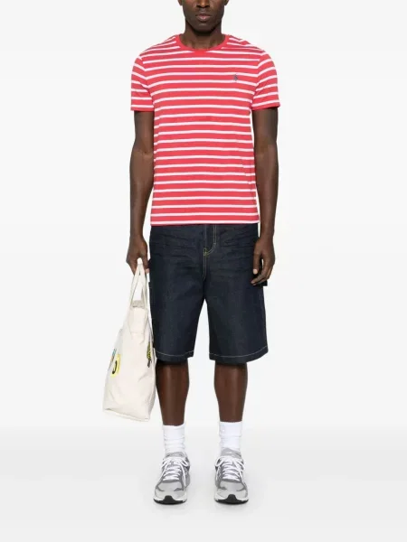 Ριγέ μπλούζα Polo Ralph Lauren με κέντημα μπλε