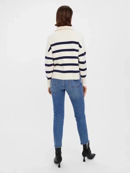 Pruhovaná blúzka Vero Moda béžová