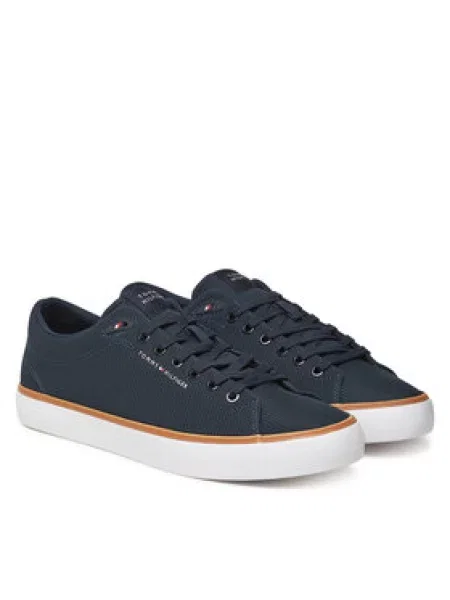 Tommy Hilfiger Sneakersy Th Hi Vulc Core Low Ii Mesh Tmavomodrá