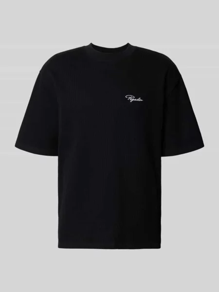 Oversized T-shirt ze strukturalnym wzorem Pegador czarna